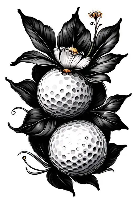 golf ball tattoo design idea