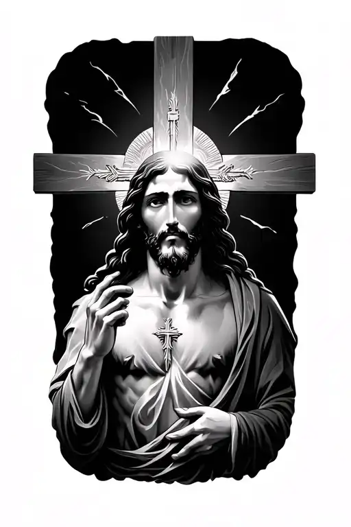 god jesus cross tattoo design idea
