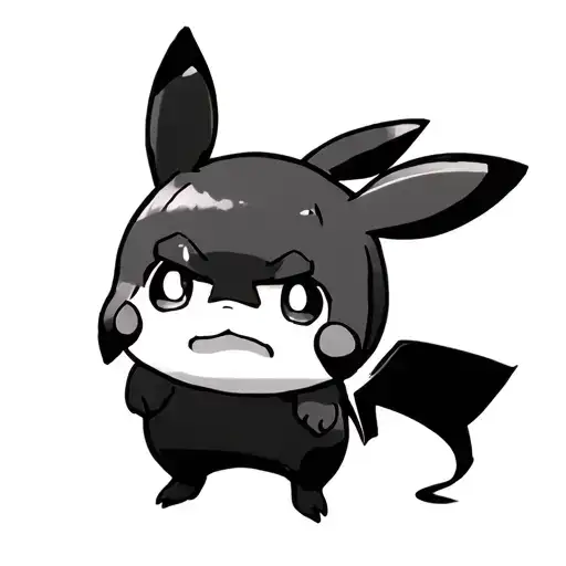 pikachu sad kid crying tattoo design idea