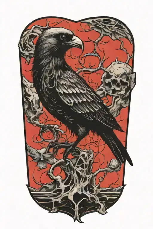 bird skeleton tattoo design idea