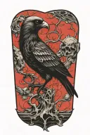 bird skeleton tattoo design idea