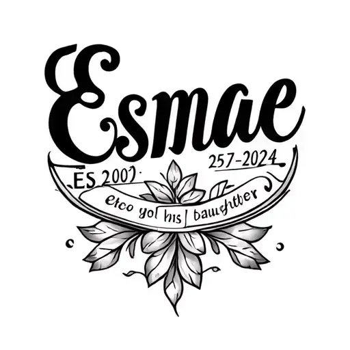 "Esmae 25-07-2024" "Esmae 25-07-2024" "Esmae 25-07-2024" "(Esmae 25-07-2024)" clean forearm tattoo design for a father dedicated to his daughter tattoo design idea