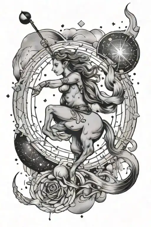Sagittarius, Aquarius, scorpio constellation tattoo design idea