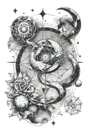 Sagittarius, Aquarius, scorpio constellation tattoo design idea