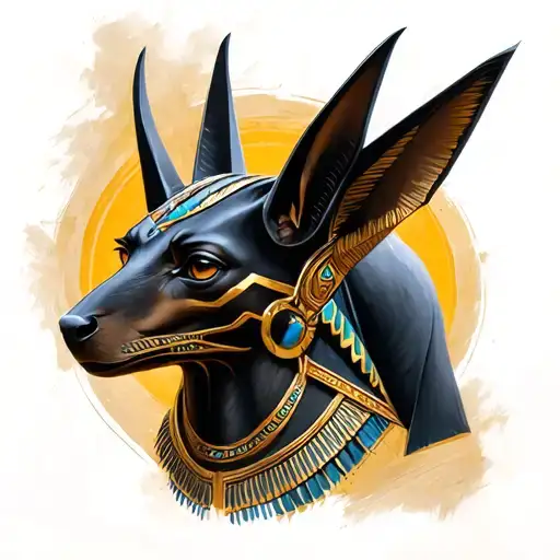 Realism with the image of Anubis tattoo design idea