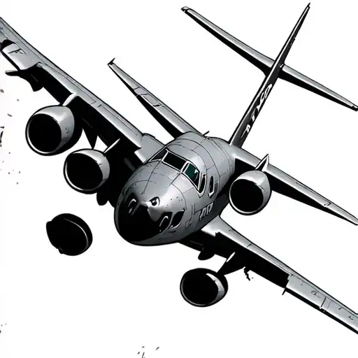 A-10 warthog plane flying in the sky tattoo design idea