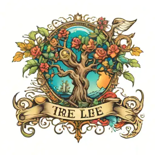 tree of life and heaven   tattoo design idea
