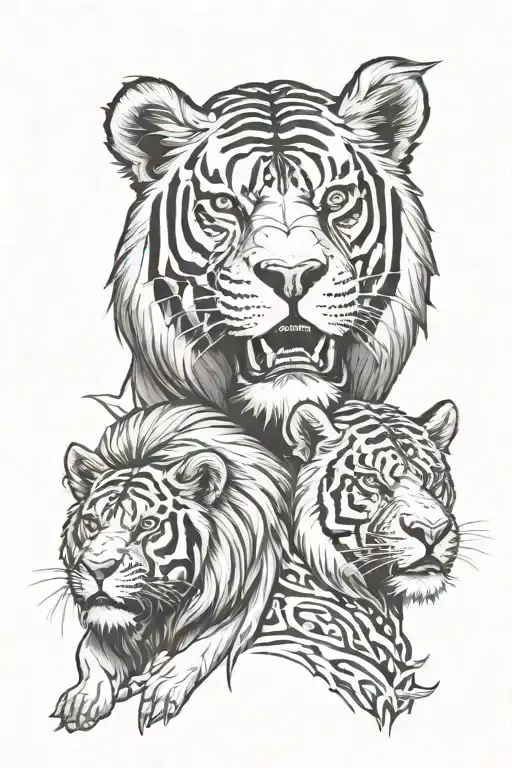 lion tiger gorilla bear tattoo design idea