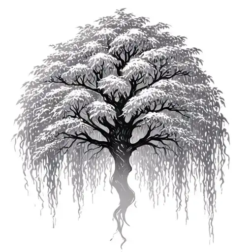 "the price you pay for love, is grief" with a willow tree tattoo design idea