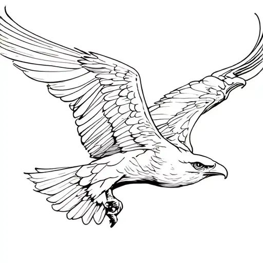 simple eagle soaring tattoo design idea