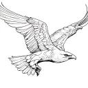 simple eagle soaring tattoo design idea