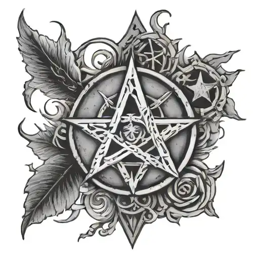 witchcraft symbols tattoo design idea