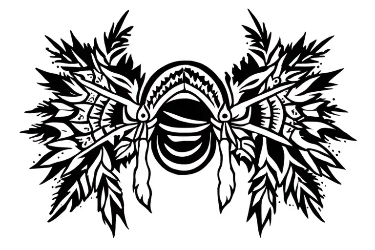 taino indian warrior tattoo design idea