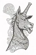 bojack horseman drinking alcohol bottle smoking tattoo design idea