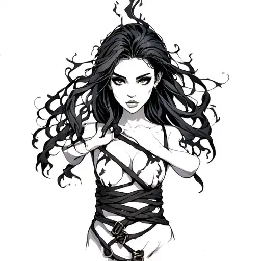 "bondage" "slave" "female" "bdsm" "fire" tattoo design idea