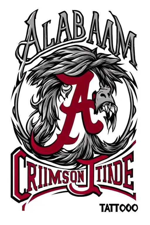 Alabama crimson tide tattoo design idea