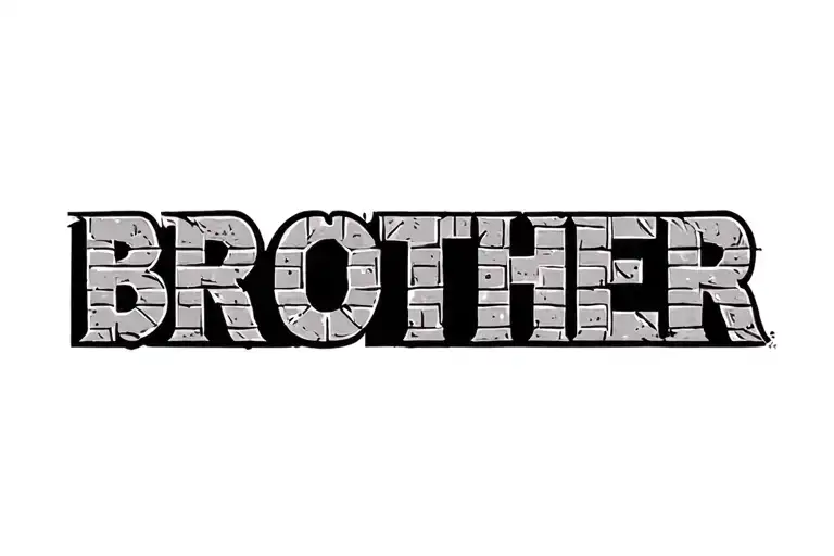 brick wall rip brother that love tattoo design idea