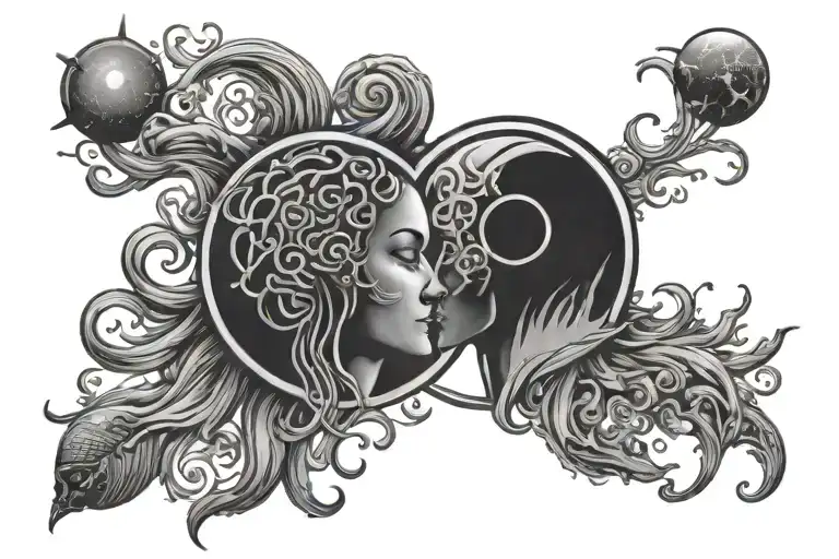 gemini sun cancer moon Aquarius rising brain attached tattoo design idea
