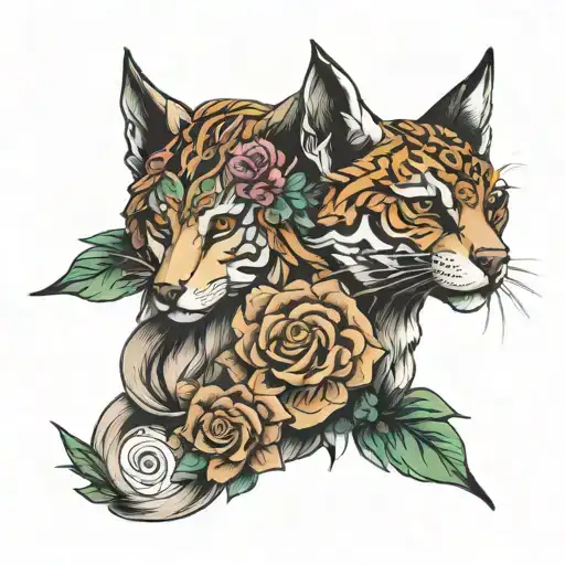 brother sister matching tattoo design idea