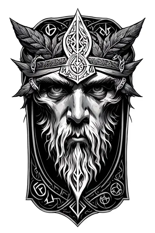 norse pagan beserker old norse runes tattoo design idea