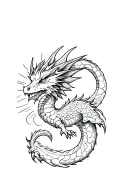 Winged dragon with sun made tattoo design idea