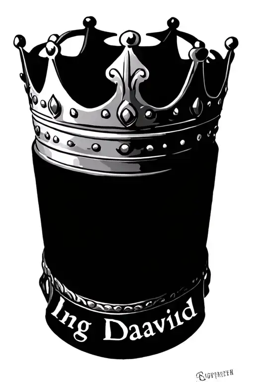 crown with the words king david tattoo design idea