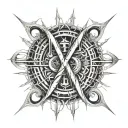 Letters K T H R Giger tattoo design idea