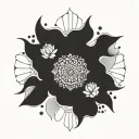 mandala, morse code for "you are strong", lotus flowers, tattoo design idea