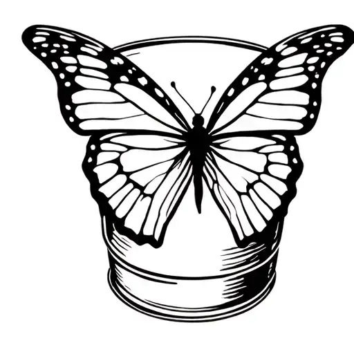 Life is strange, butterfly on a bucket tattoo design idea