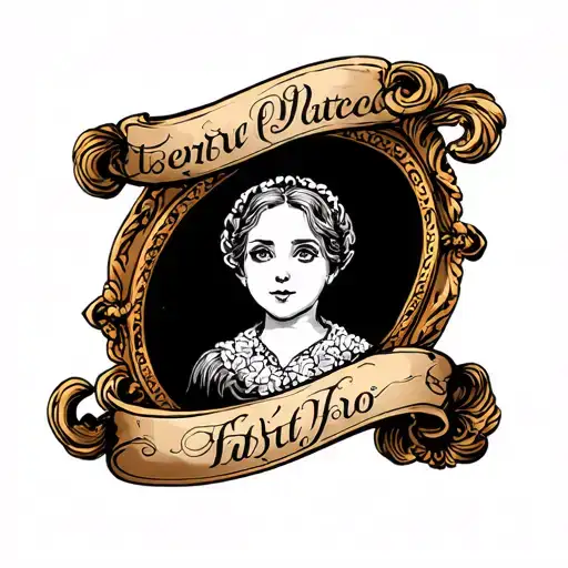 antique frame with space inside tattoo design idea