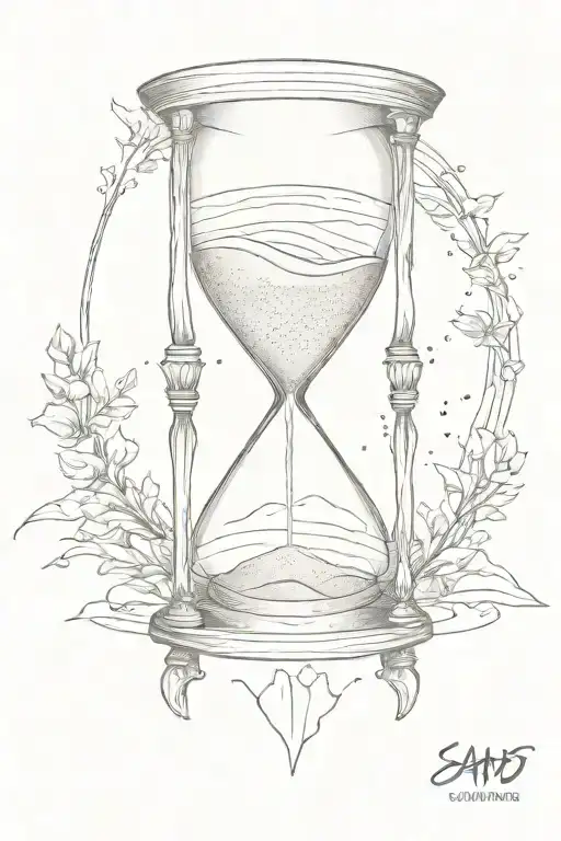 hour glass with sand tattoo design idea
