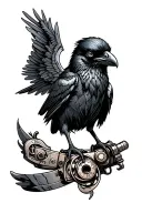crow steampunk inspired tattoo tattoo design idea