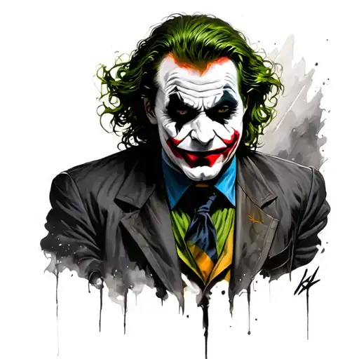 the joker from dark Knight. why so serious  tattoo design idea