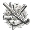 carpentry tools tattoo design idea