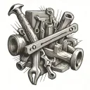 carpentry tools tattoo design idea