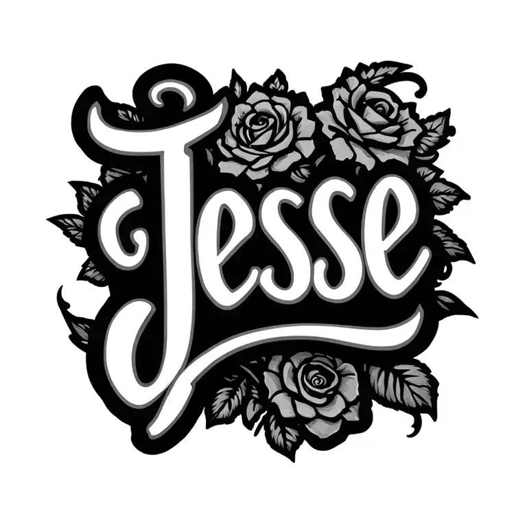 "Jesse" "Jesse" fancy font tattoo design idea