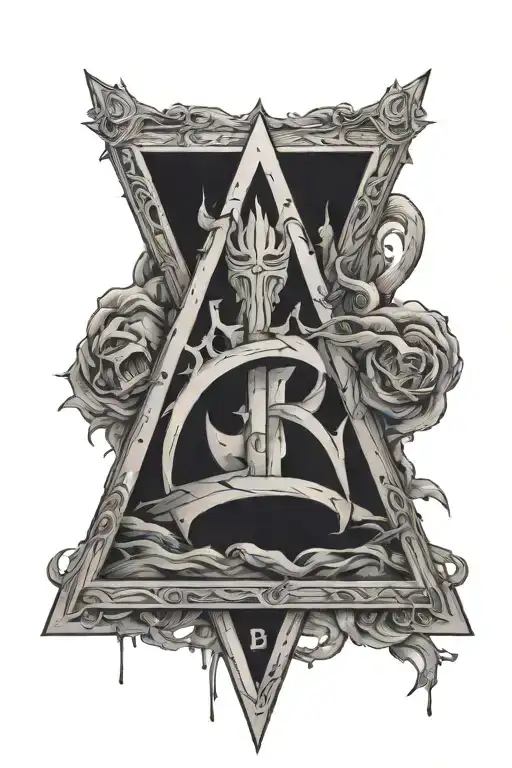 berserk sacrifice mark inside a triangle tattoo design idea