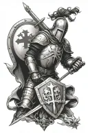 crusader knight and cross tattoo tattoo design idea