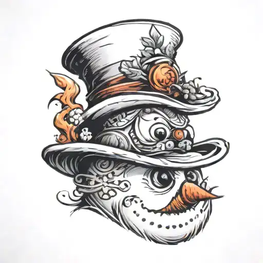 snowman tattoo design idea