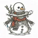 snowman tattoo design idea