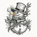 snowman tattoo design idea