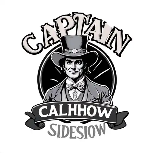 "Captain Calhoun sideshow" circus banner tattoo design idea