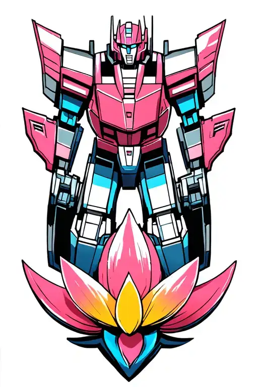 Optimus prime lotus symbol tattoo design idea