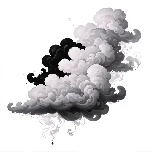 Coverup Clouds and Smoke tattoo design idea