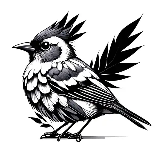 canary bird tattoo design idea