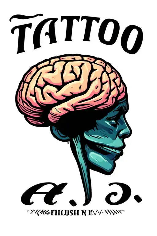 adhd brain inside tattoo design idea