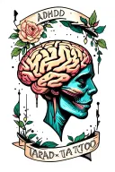 adhd brain inside tattoo design idea