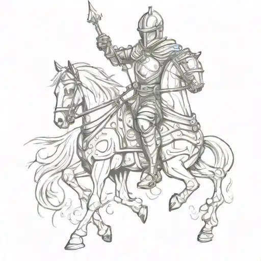 knight on a horse tattoo design idea