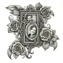 overlapping picture frames tattoo design idea