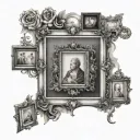 overlapping picture frames tattoo design idea